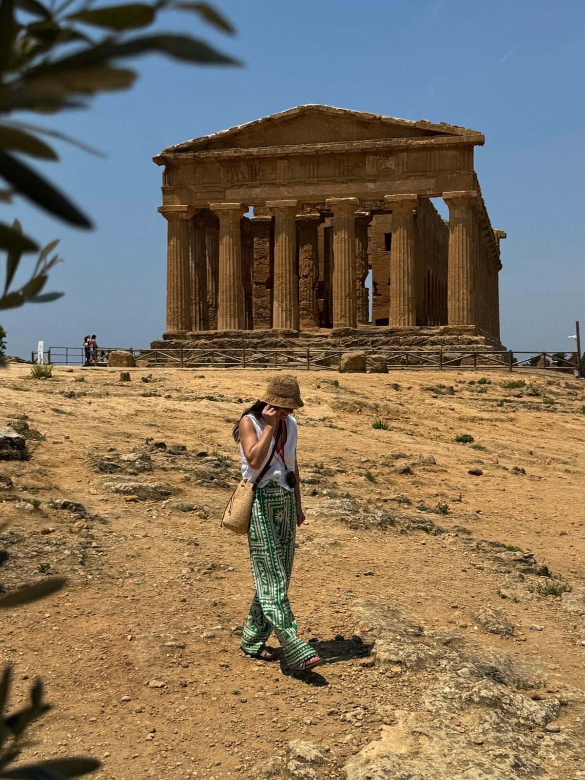 Snezana at the Valley of the Temples, Agrigento, on the Trafalgar tour of Sicily